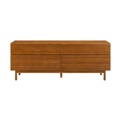 Solid Bamboo 4-Drawer Double Dresser, Amber - Ventura by Greenington