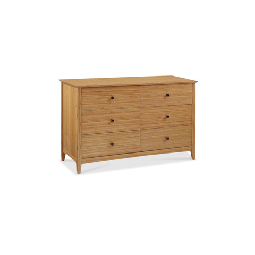 Solid Bamboo 6-Drawer Double Dresser, Caramelized - Willow by Eco Ridge