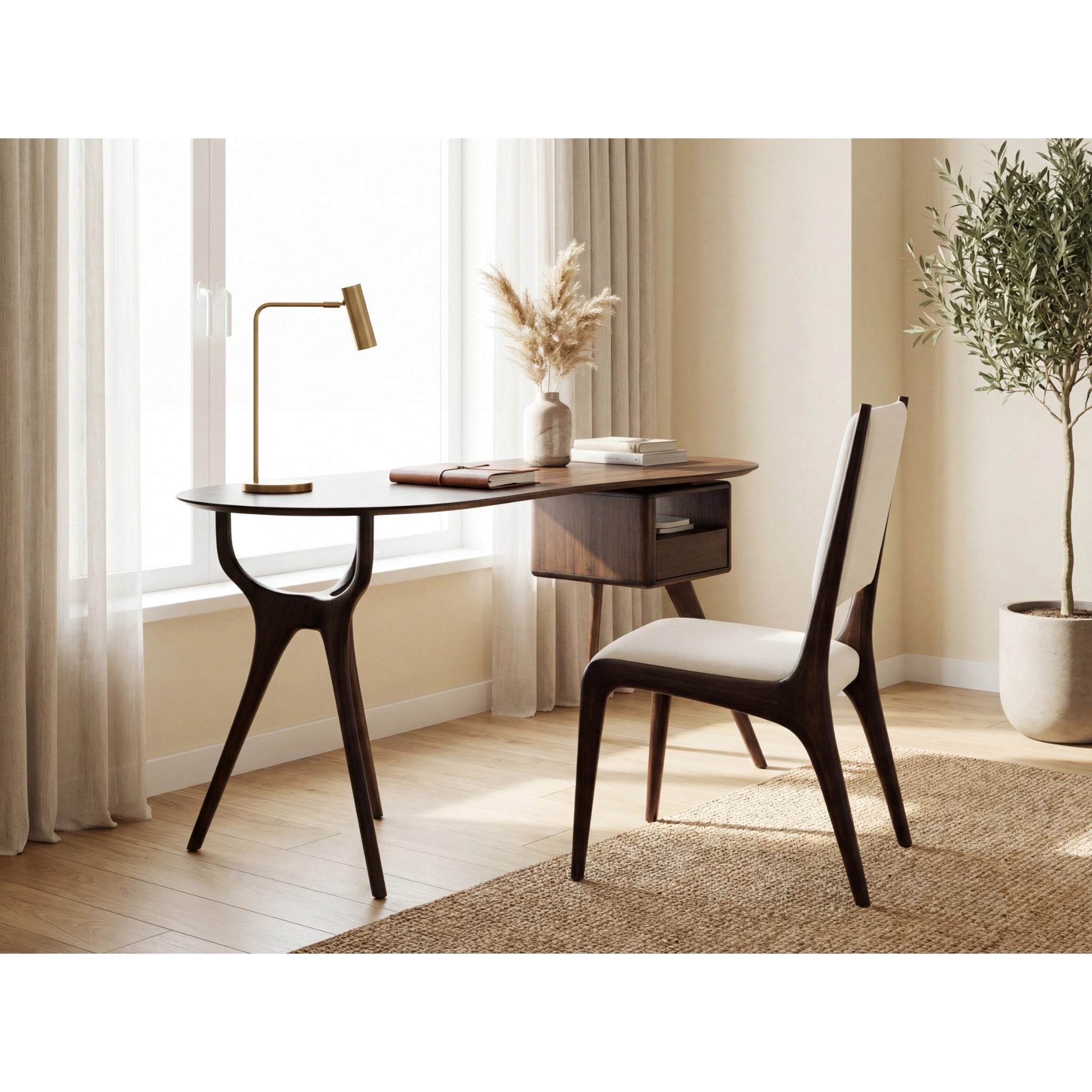 Solid Bamboo Wynn Writing Desk, Black Walnut by Greenington image 9