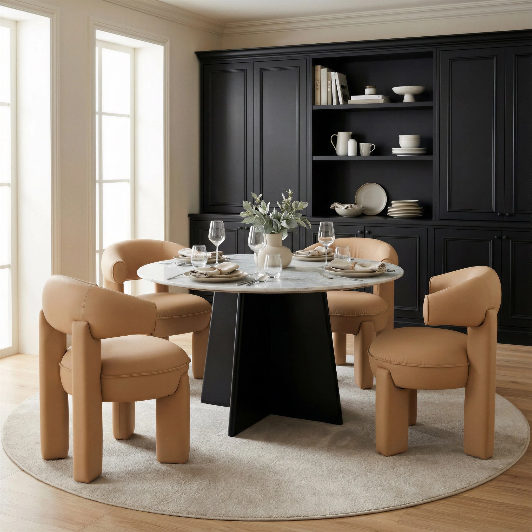 Strela Dining Table White & Black image 11