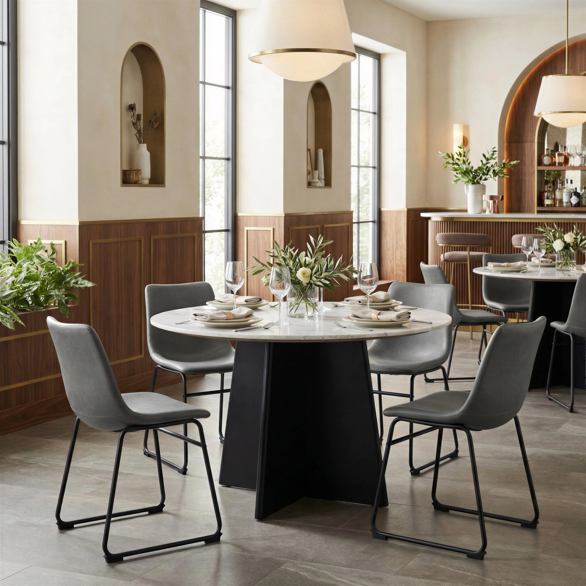 Strela Dining Table White & Black image 6