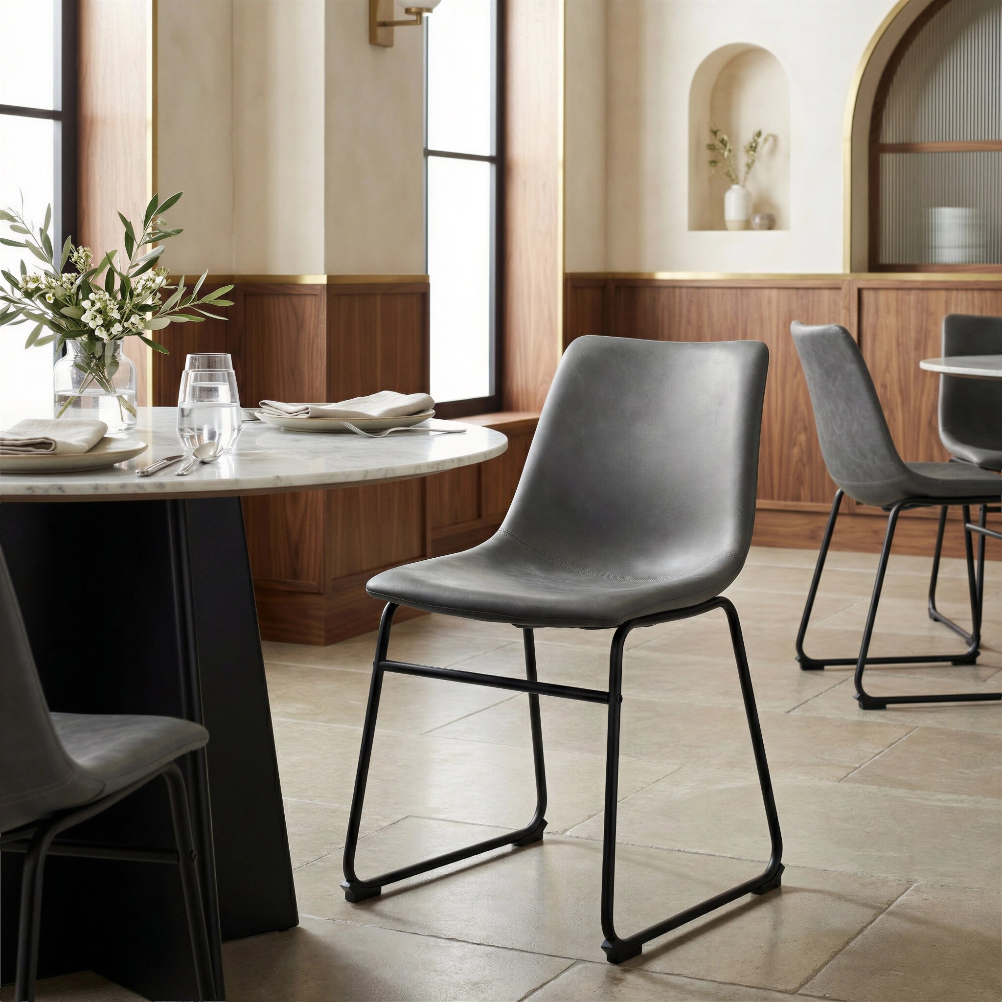Strela Dining Table White & Black image 7