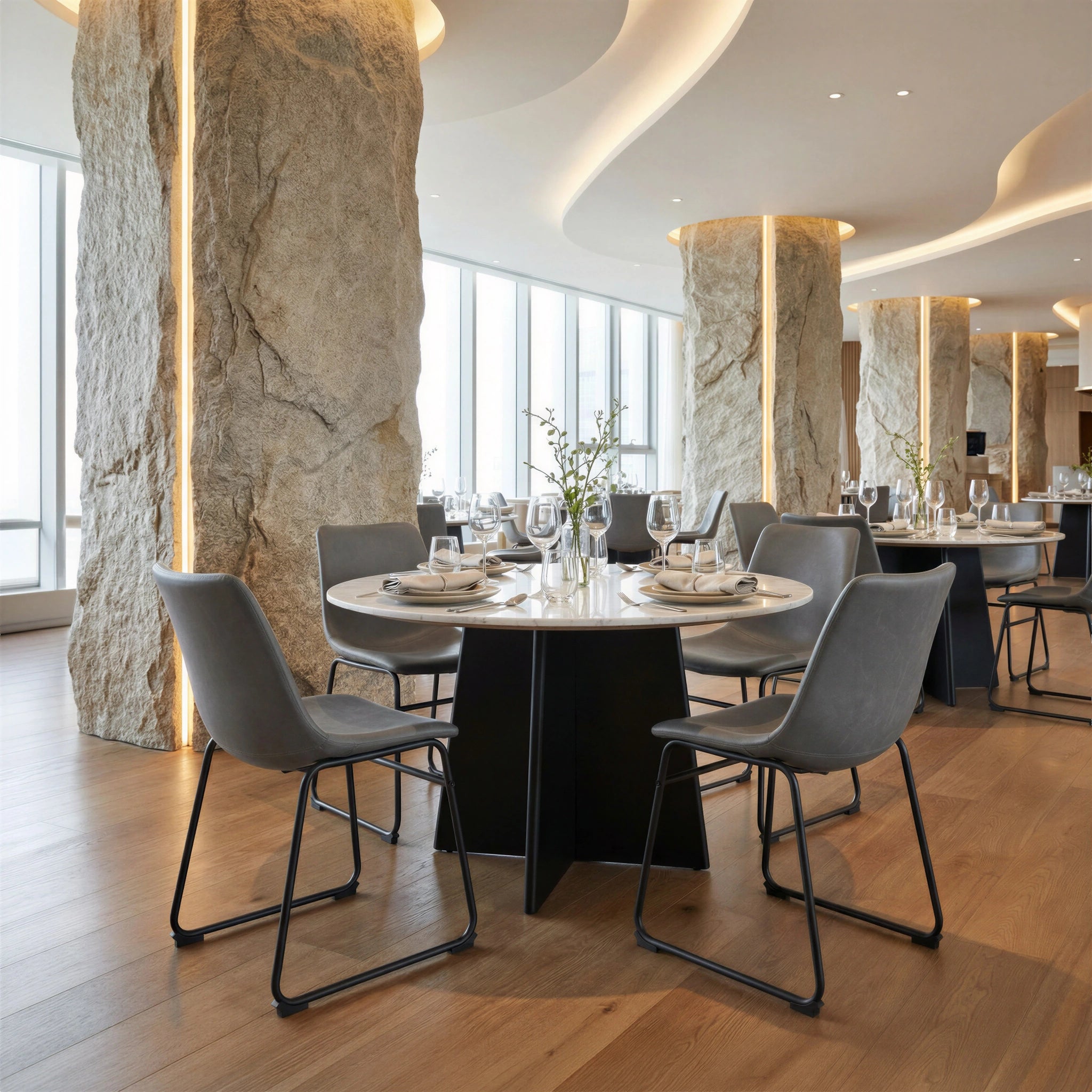 Strela Dining Table White & Black image 8