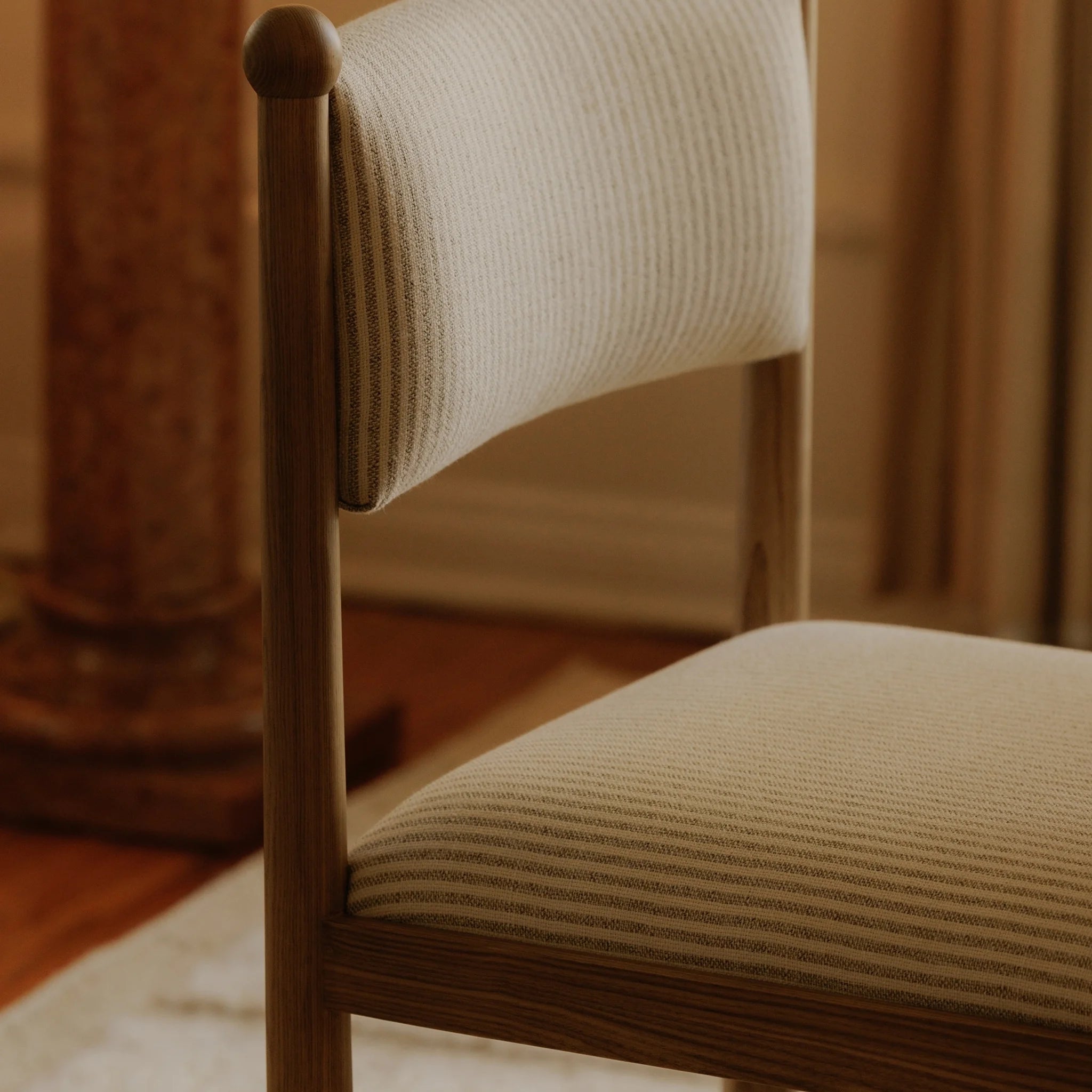 Stripe Upholstered Dining Chairs with Wood Frame Set of 2 (EW-1032-37) by Moe's Home Collection image 2