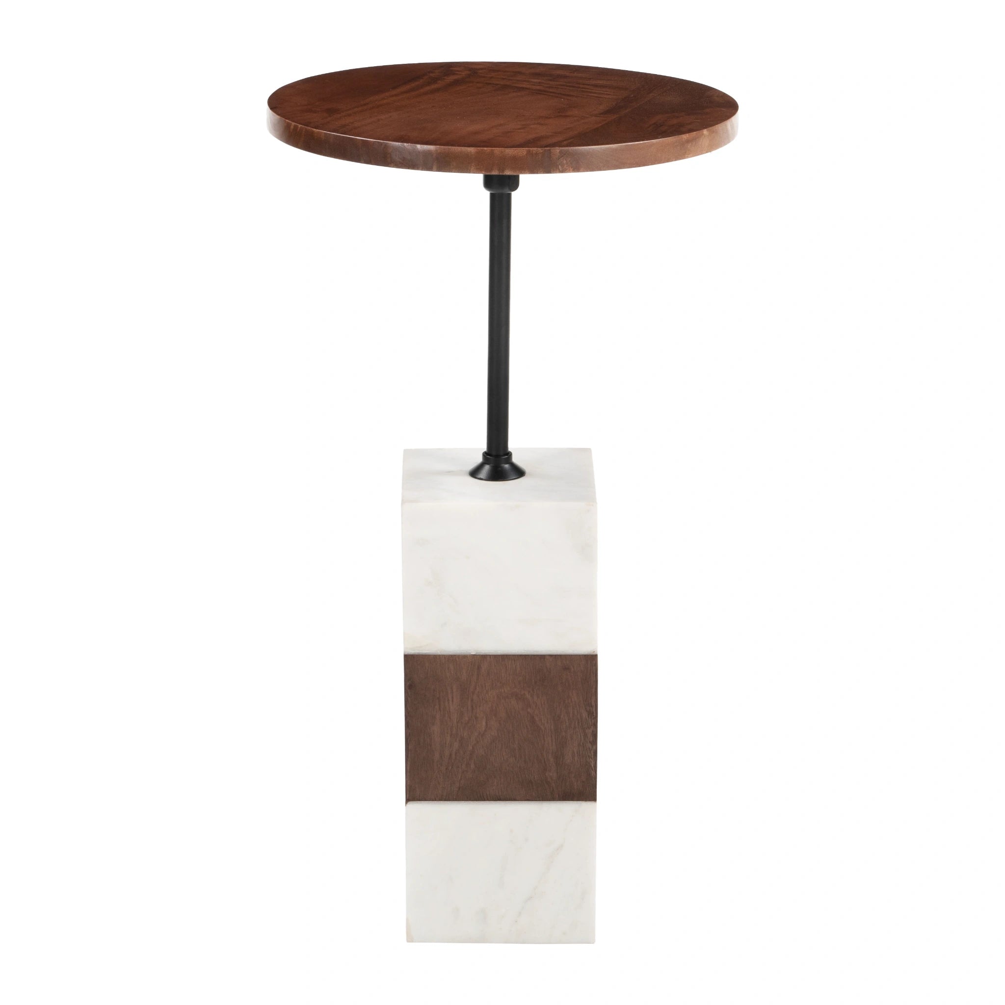 Stuk Side Table Brown & White image 1