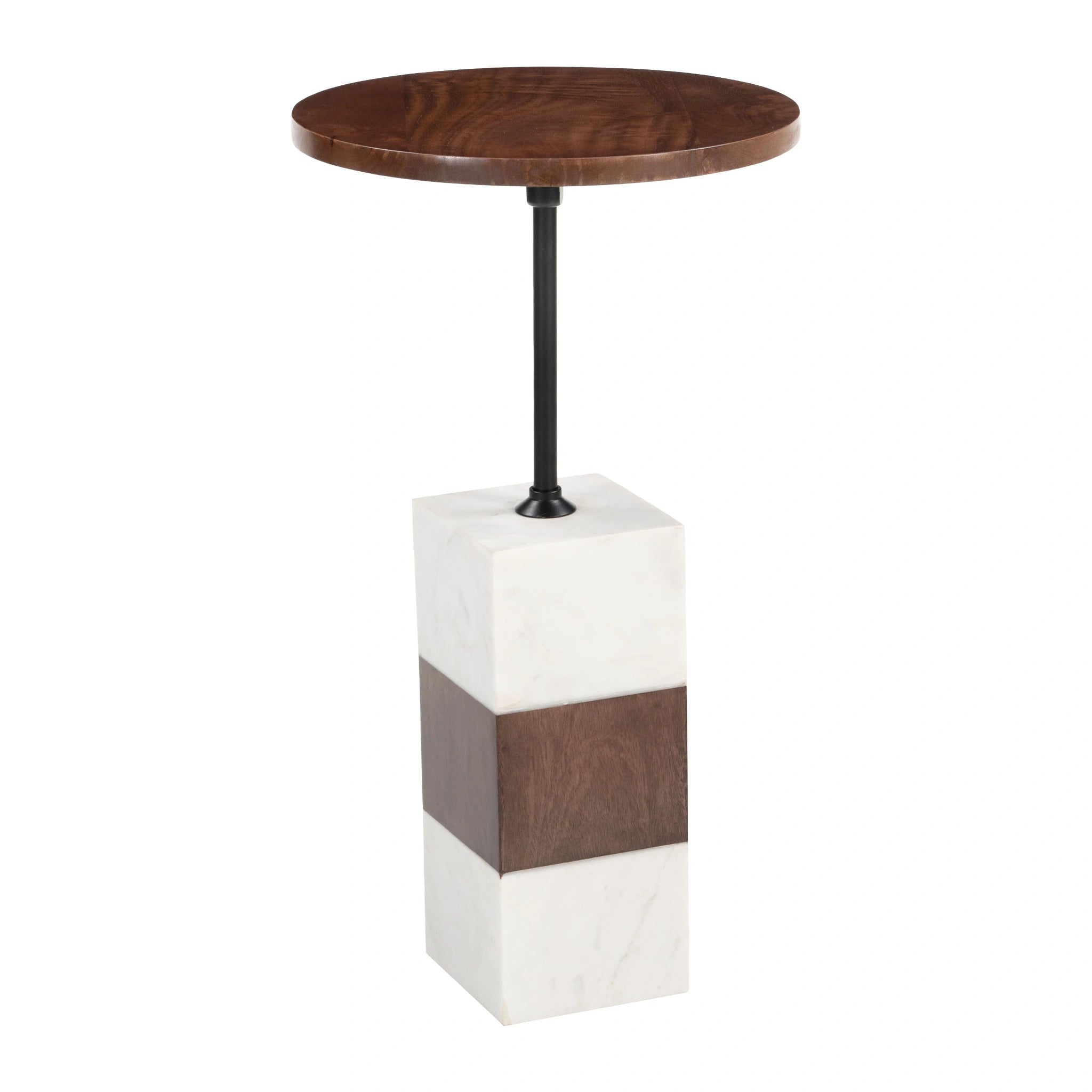 Stuk Side Table Brown & White image 2
