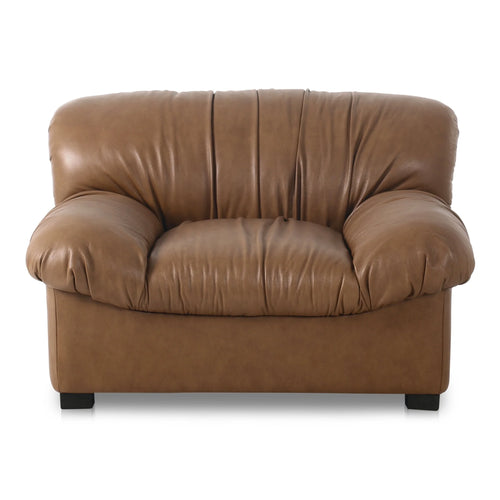 Tan Leather Bun Lounge Chair (AZ-1004-03) by Moe's Home Collection