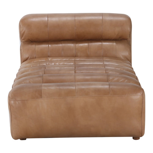 Tan Leather Chaise Lounge