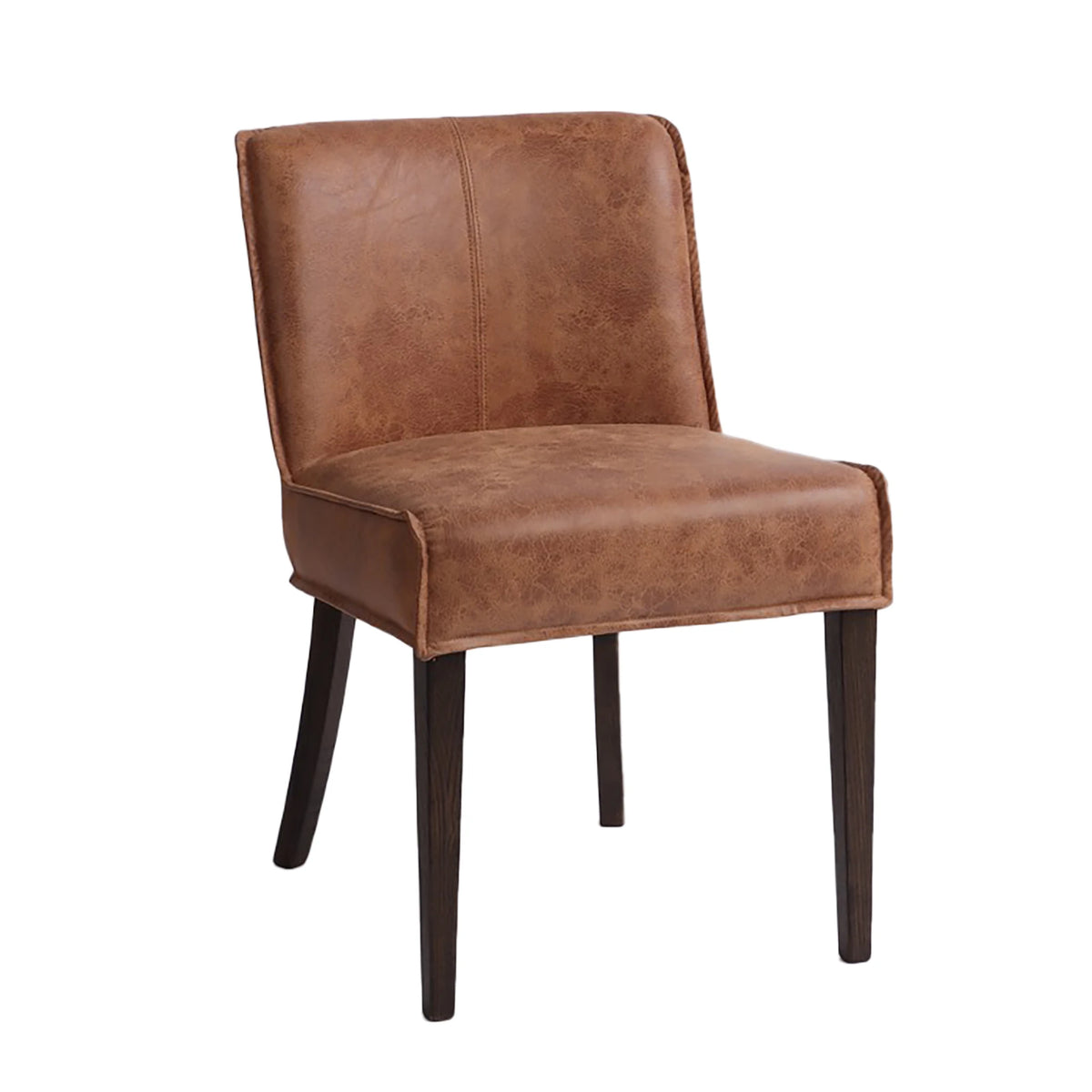 Tan Leather Dining Chairs Brown Legs Set of 2 (G201-364-341-80) By Home Trends Direct 