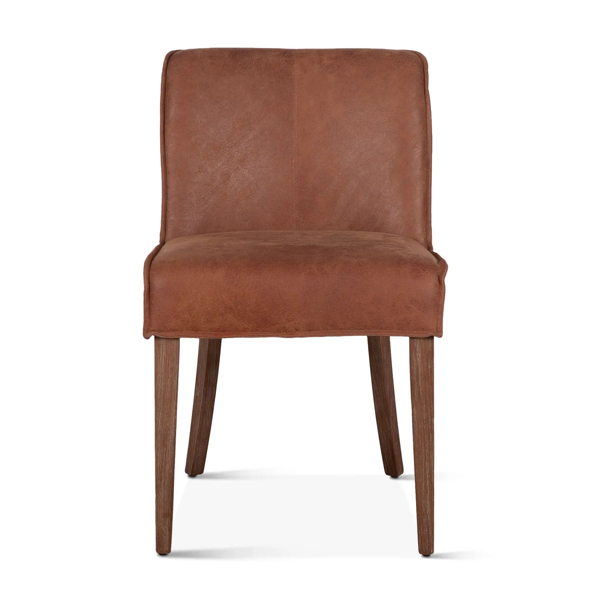 Tan Leather Dining Chairs Natural Legs Set of 2 (G201-364-341-82) By Home Trends Direct 
