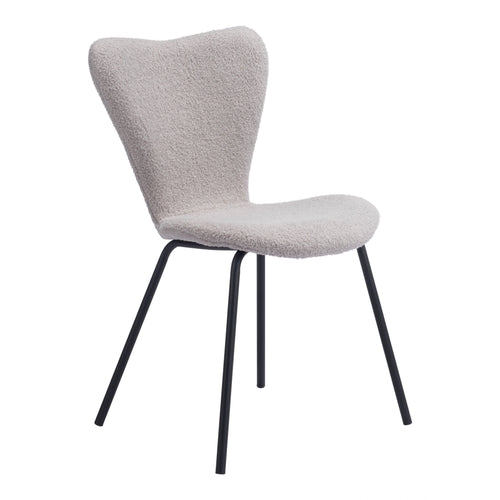 Light Gray Shearling Dining Chair | Set of 2