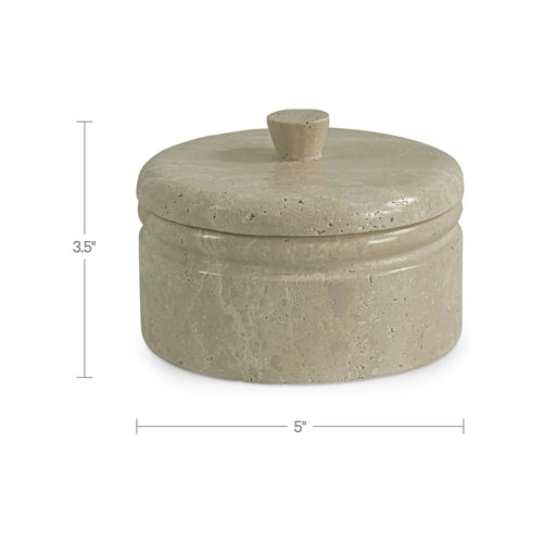 Valencia Round Travertine Box (AI-1020-34) by Moe's Home Collection