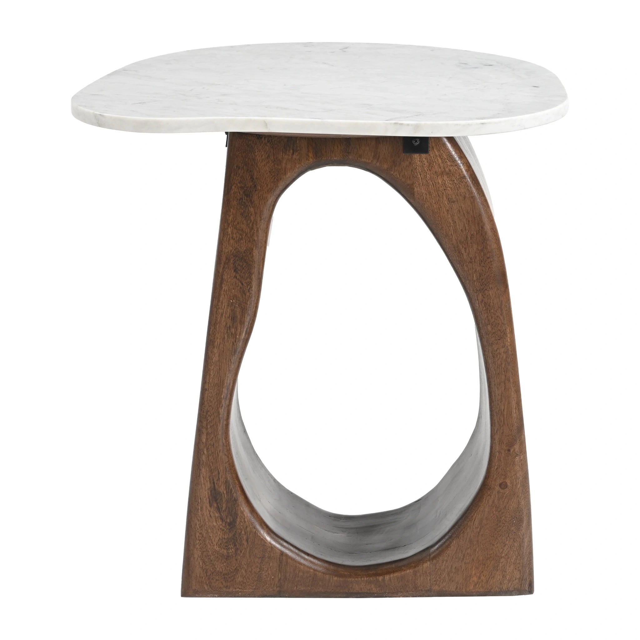Vara Side Table White & Walnut image 2