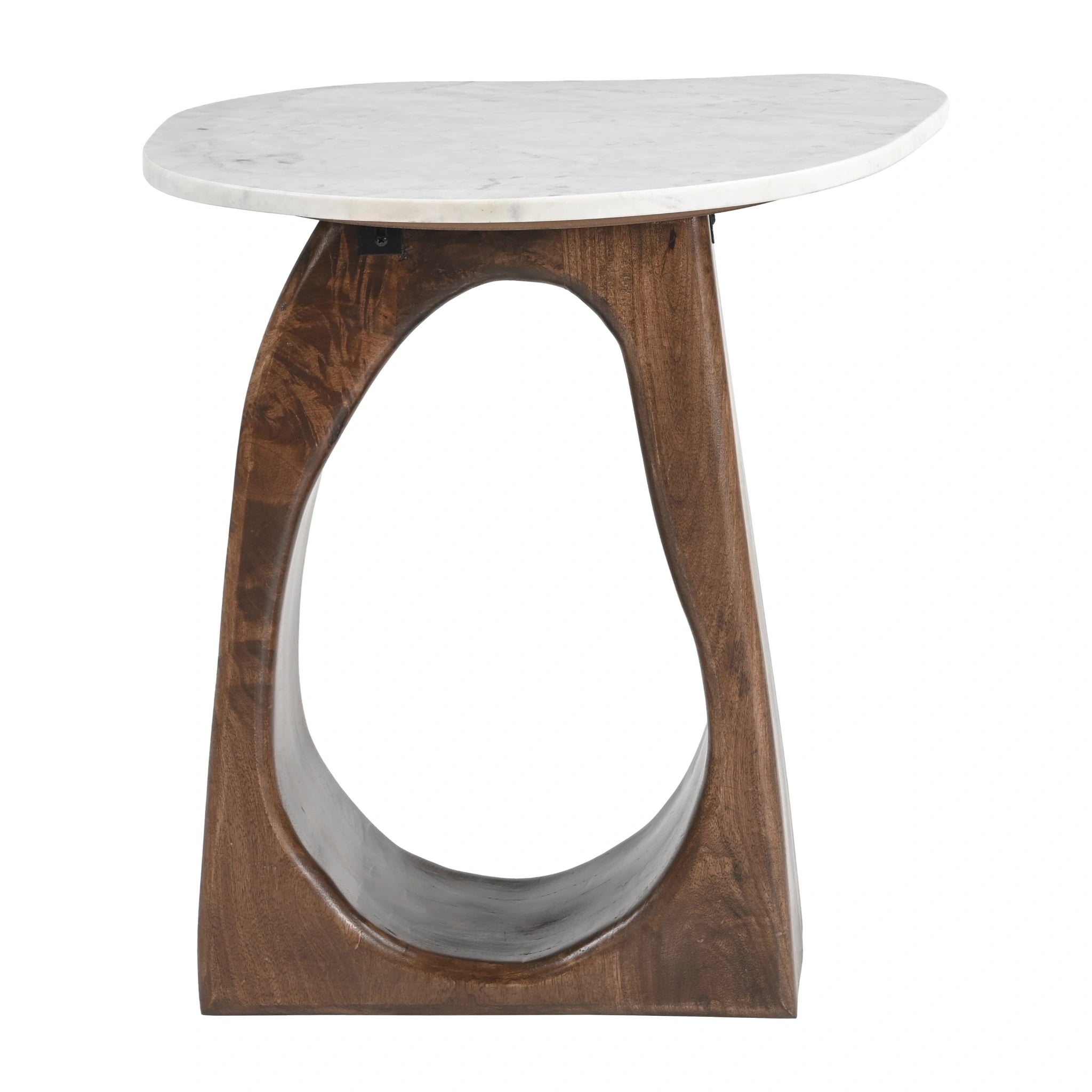 Vara Side Table White & Walnut image 3