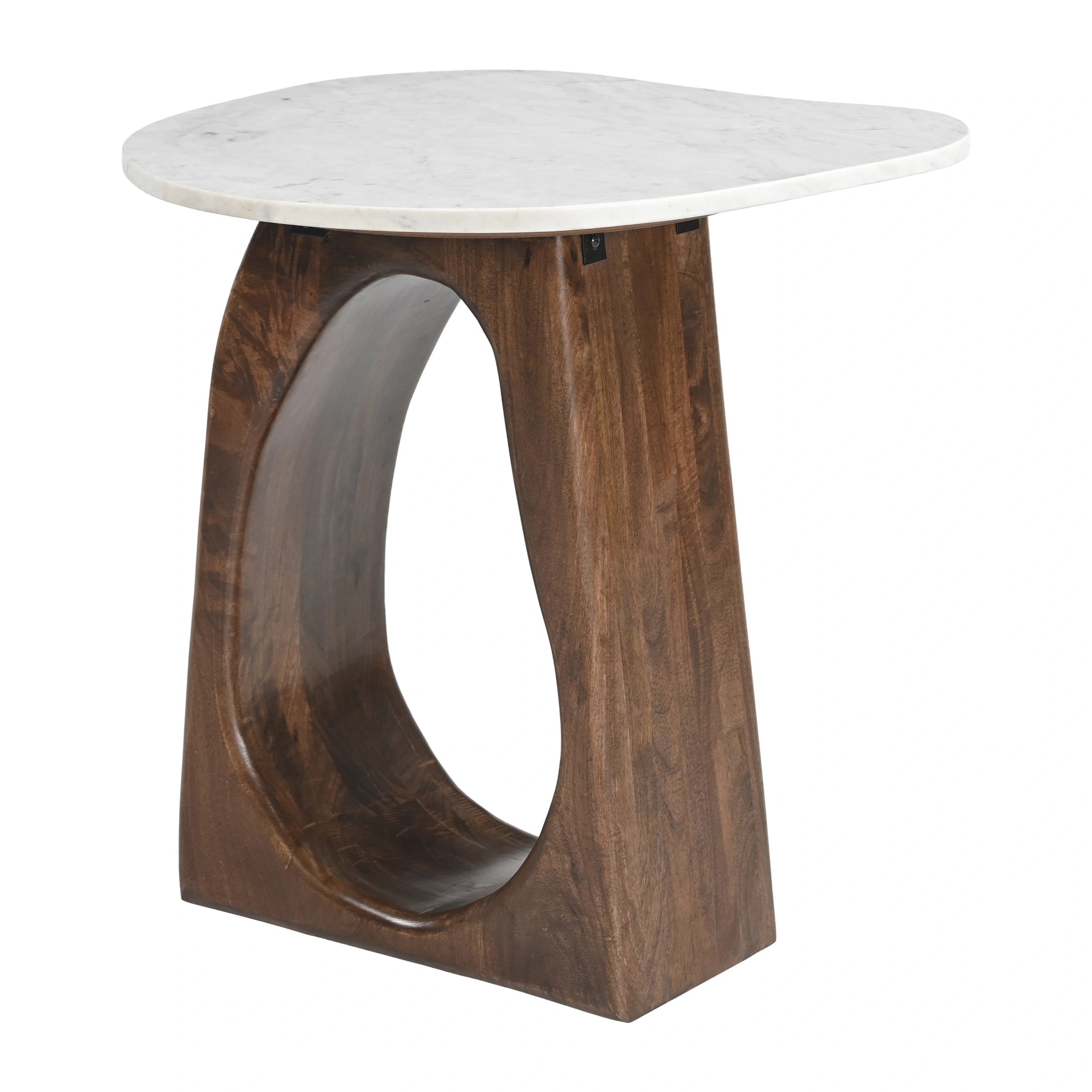 Vara Side Table White & Walnut image 4