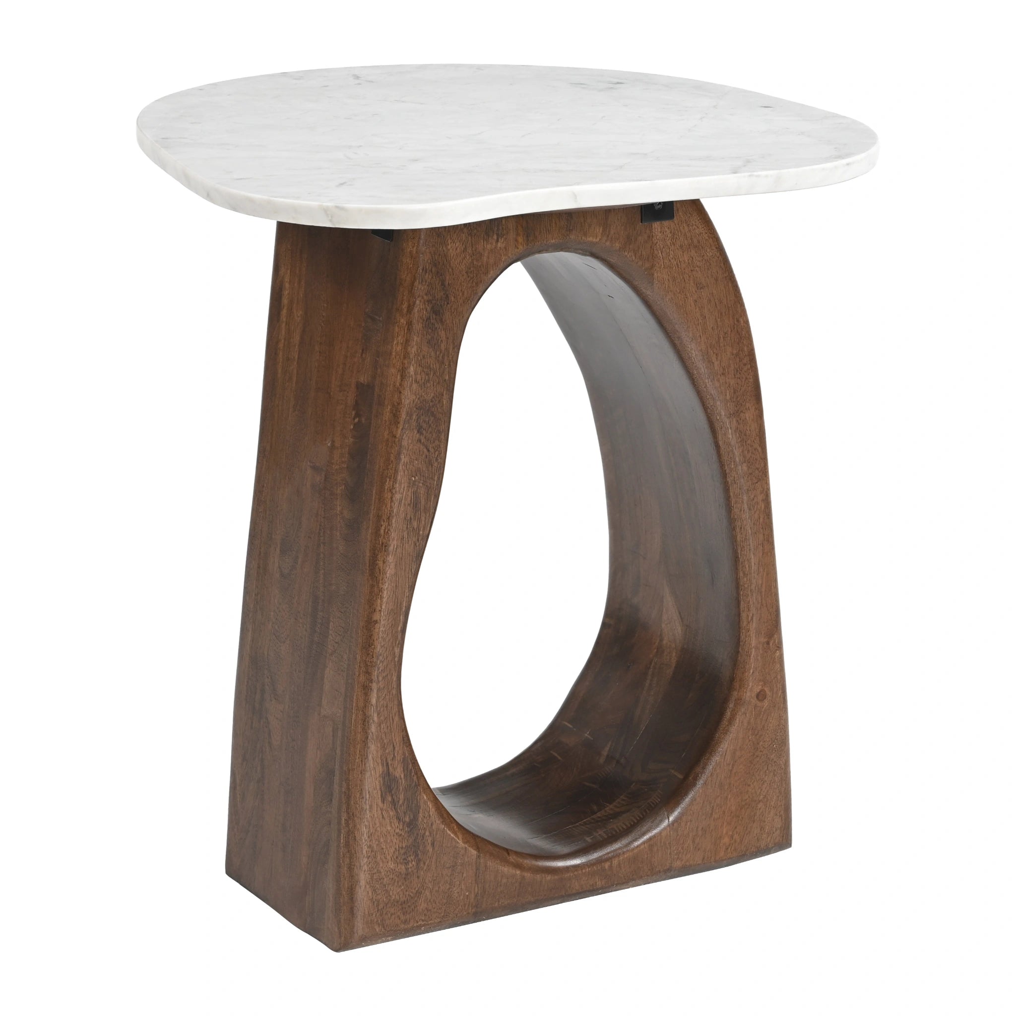 Vara Side Table White & Walnut image 5