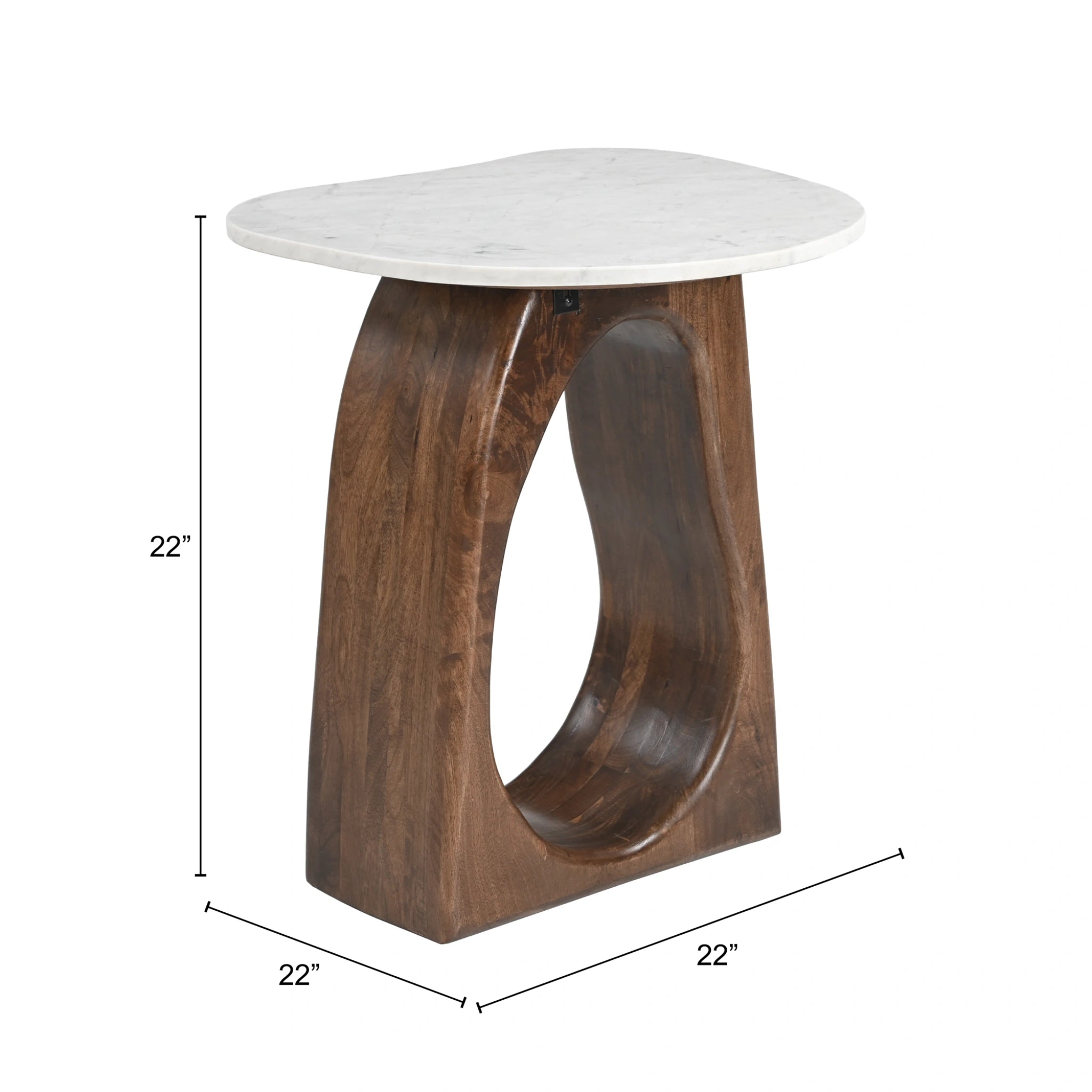 Vara Side Table White & Walnut image 8