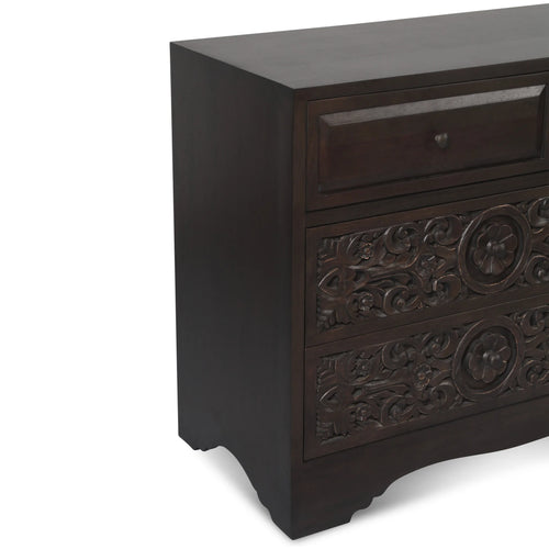 Vintage Brown Carved Wood Dresser (FTJ-DR71VB) By Home Trends Direct